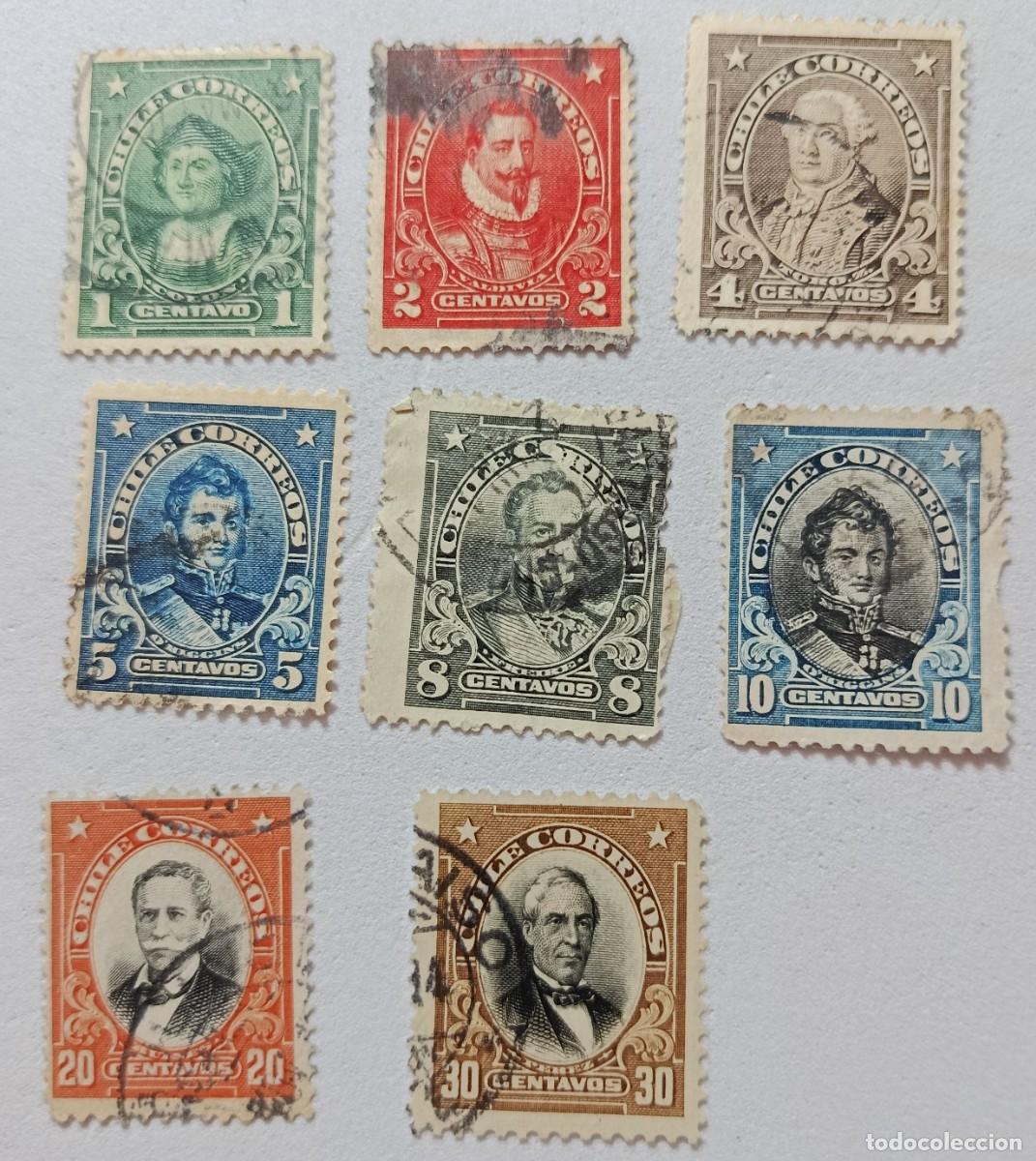 Sellos: Sellos Chile 1911 Personajes. Leyenda &rdquo;CHILE CORREOS&rdquo;