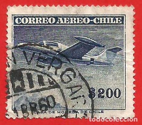 Sellos: Chile. 1957. Scott # C188. Avion a reaccion Beechcraft