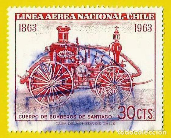 Sellos: Chile. 1963. Scott # C250. Cuerpo de Bomberos de Santiago