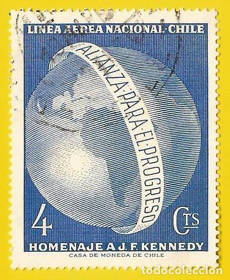 Sellos: Chile. 1964. Scott # C254. En Honor del Presidente John F. Kennedy