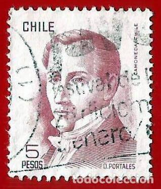 Sellos: Chile. 1975. Scott # 484. Diego Portales. Ministro de Finanzas