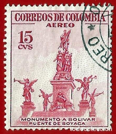 Sellos: Colombia. 1942. Scott # C242. Monumento a Bolivar. Puente Boyaca