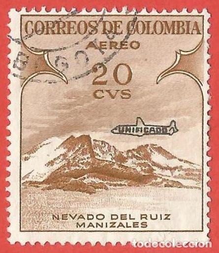 Sellos: Colombia. 1959. Scott # C330. Volcan Nevado del Ruiz. Manizales