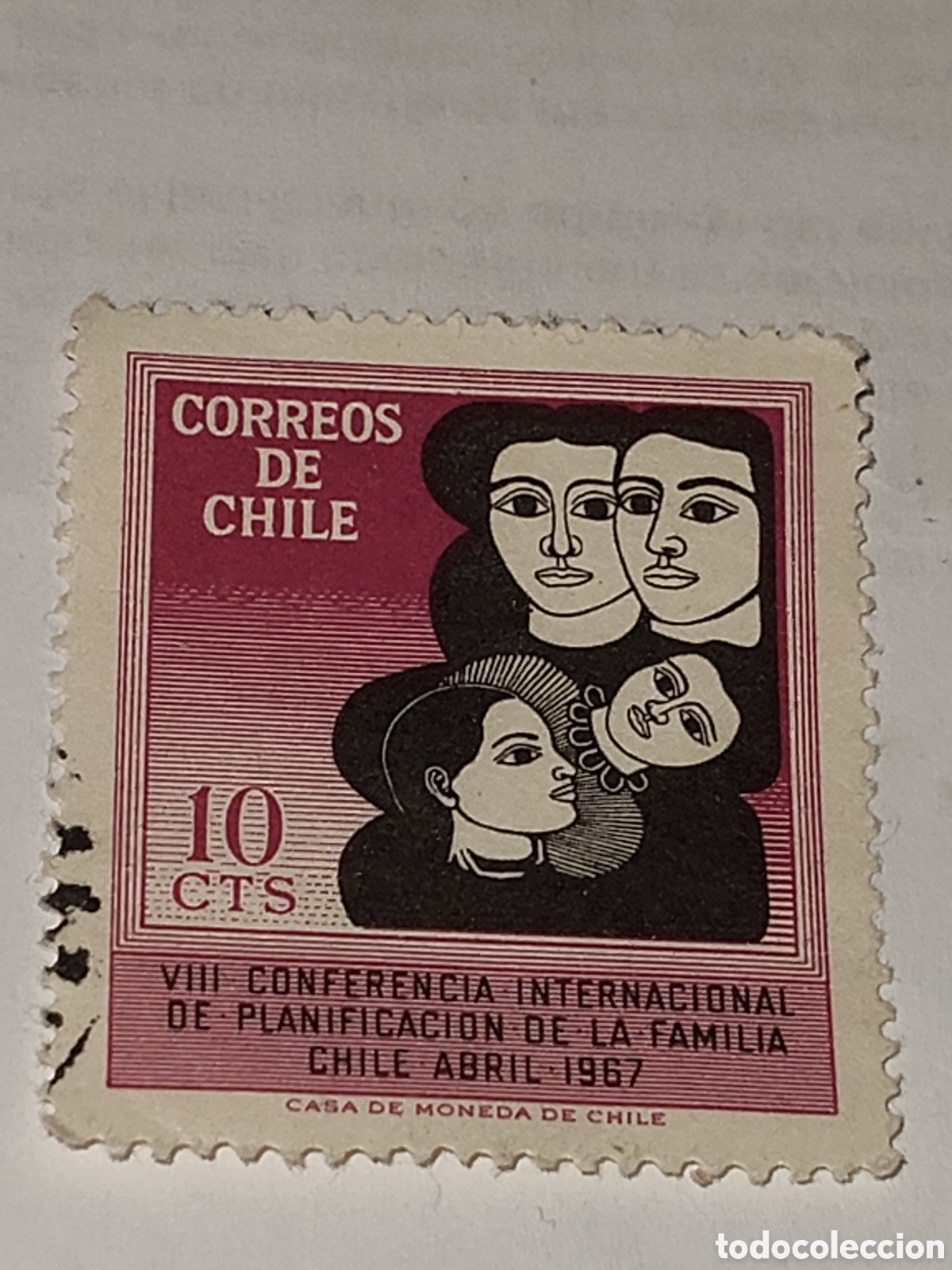 Sellos: Sello de Chile Valle Conferencia internacional para la planificaci&oacute;n de la familia 1967