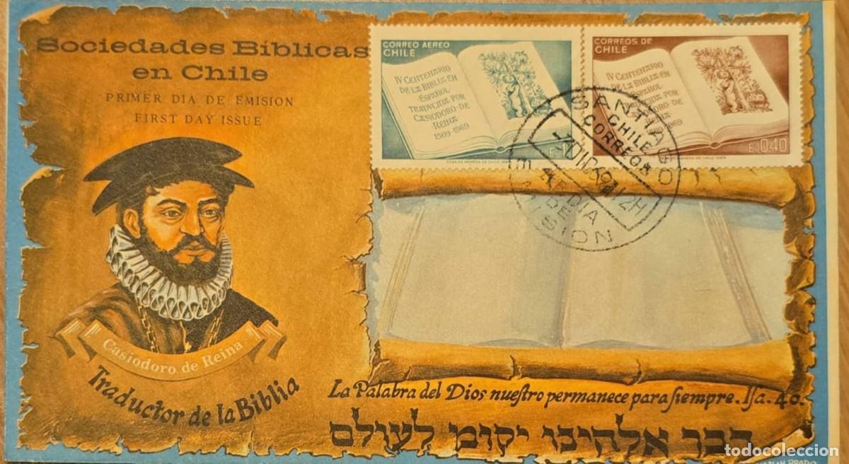 Sellos: TS.)1969, CHILE, SANTIAGO DE CHILE, FIRST DAY COVER, WITH A COMMEMORATIVE PRE-PRINTED DESIGN FEATURI