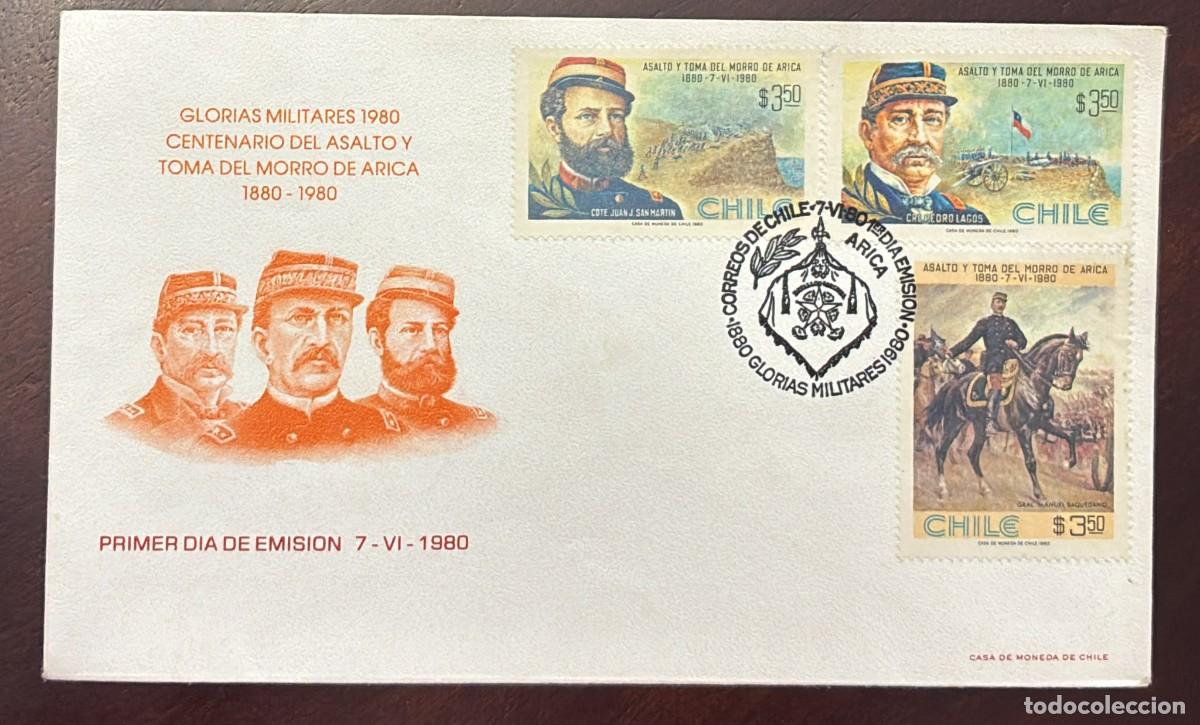 Sellos: TS.) 1980, CHILE, FIRST DAY COVER, WITH A COMMEMORATIVE PRE-PRINTED DESIGN MARKING THE &rdquo;CENTENARY OF