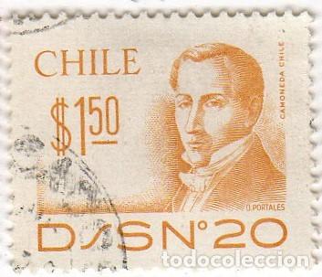 Sellos: Chile. Diego Portales. Con D/S 20. 1779. YT-519. Usado