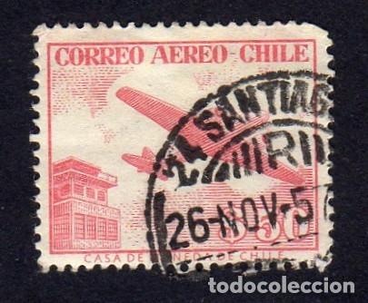 Sellos: Chile. Bimotor y Torre de control. 1956-57. YT-PA171. Usado