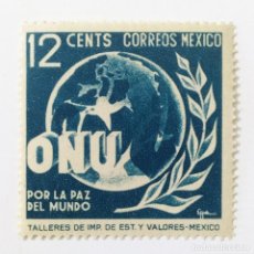 Sellos: SELLO DE MEXICO 12 CENT. - ONU - 1946 - SIN USAR SIN SEÑAL DE FIJASELLOS. Lote 232137680