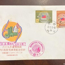 Sellos: P) 1980 TAIWAN, POPULATION AND HOUSING CENSUS, FLAGS, FDC, XF