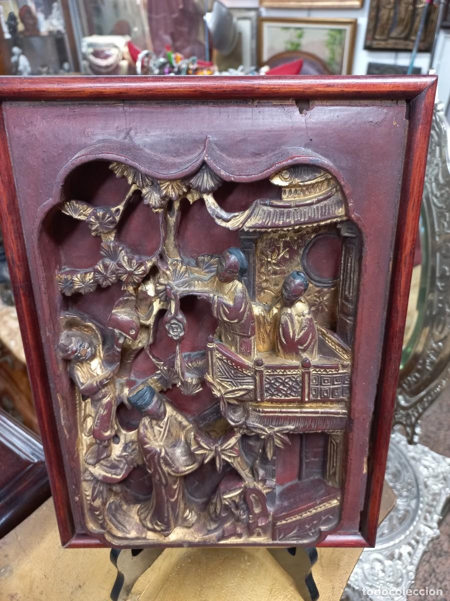 Sellos: Trozo retablo de cama china - Foto 1