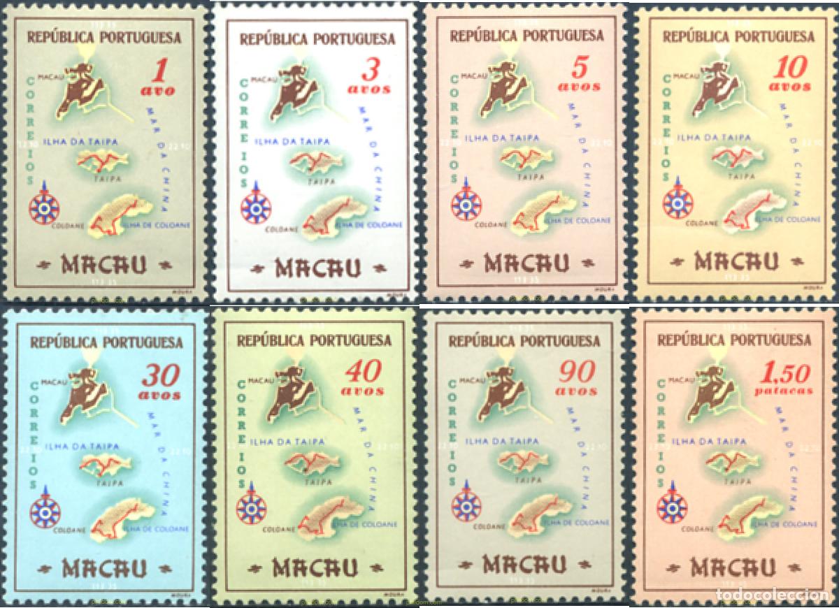 Sellos: 247626 HINGED MACAO 1956 MAPA DEL TERRITORIO - Foto 1