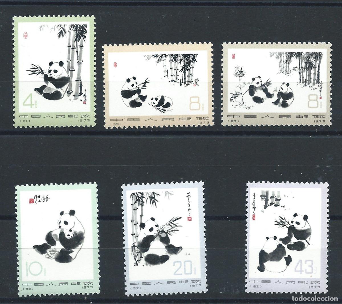 Sellos: Chine N&deg;1869/74** (MNH) 1973 - Faune &rdquo;Panda&rdquo;