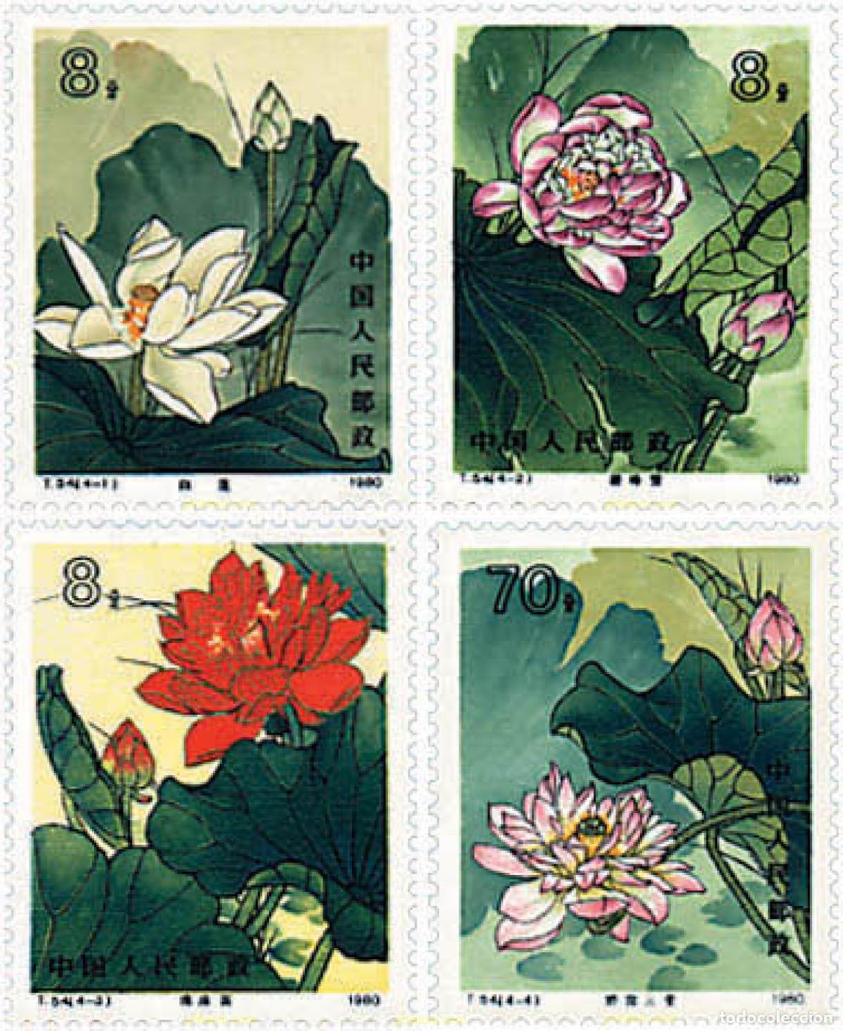 Sellos: 96035 MNH CHINA. Rep&uacute;blica popular 1980 FLORES ACUATICAS