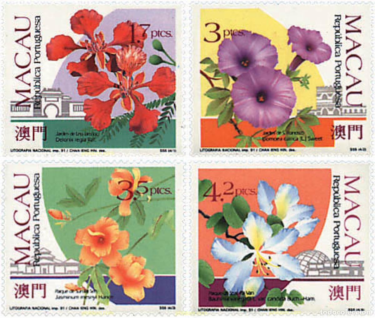 Sellos: 100150 MNH MACAO 1991 FLORES Y JARDINES