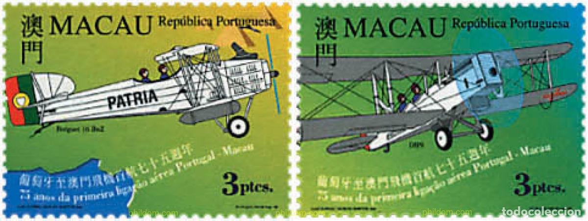 Stamps: 40477 MNH MACAO 1999 75 ANIVERSARIO DE LA LINEA AEREA PORTUGAL MACAO