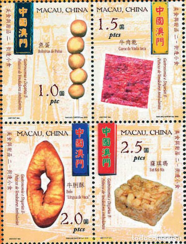 Sellos: 339839 MNH MACAO 2002 GASTRONOMIA Y PASTELERIA