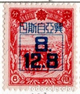 Sellos: China. Manchuria. Anv. De la Guerra con Jap&oacute;n. 1942. YT-132A/132B. S. Completa. nuevo sin goma y