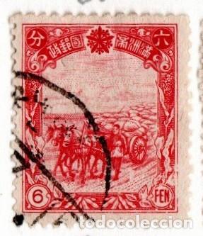 Sellos: China. Manchuria. Carro. 1936. YT-83. Usado