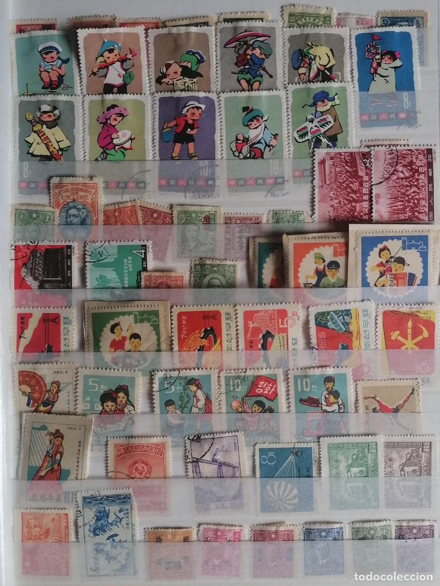 Sellos: Lote sellos antiguos (2 hojas) Asia (China, Jap&oacute;n y Corea)