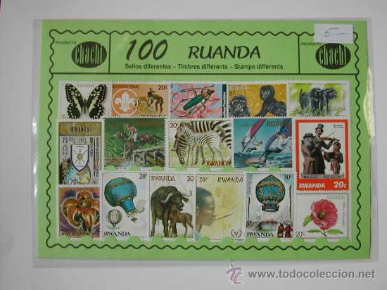 Sellos: 100 SELLOS USADOS DE RUANDA - Foto 1