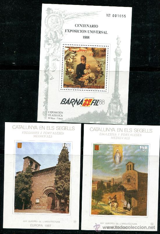 Sellos: 3 hojitas conmemorativas. - Foto 1