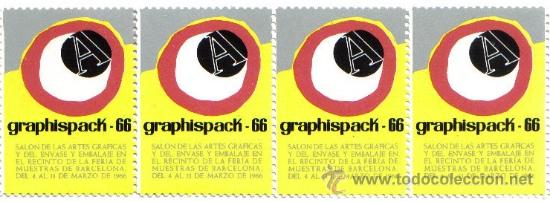 Sellos: VI&Ntilde;ETAS CONMEMORATIVAS DE GRAPHISPACK (1966) - Foto 1