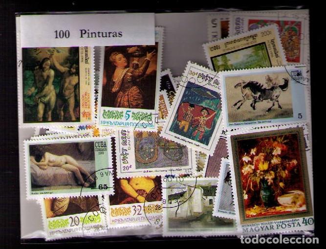 Sellos: 100 SELLOS DE PINTURAS - Foto 1