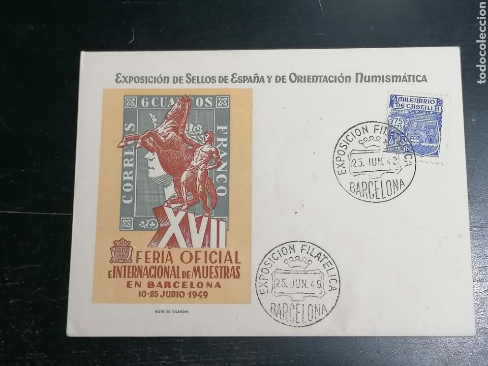 Sellos: Espa&ntilde;a Edifil 982 Santander Sobre Exposiciones - Foto 1