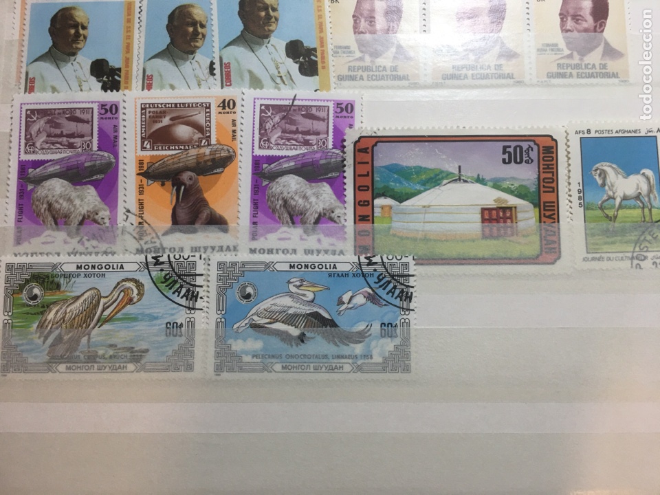 Sellos: Colecci&oacute;n de 7 sellos de Mongolia azul - Foto 1