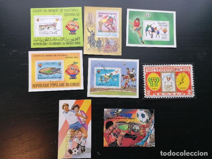 Sellos: Futbol Mundial España 1982 lote 7 sellos Hbs Hay una Mundial Argentina 78 HB usado Naranjito - Foto 2 - 292331693