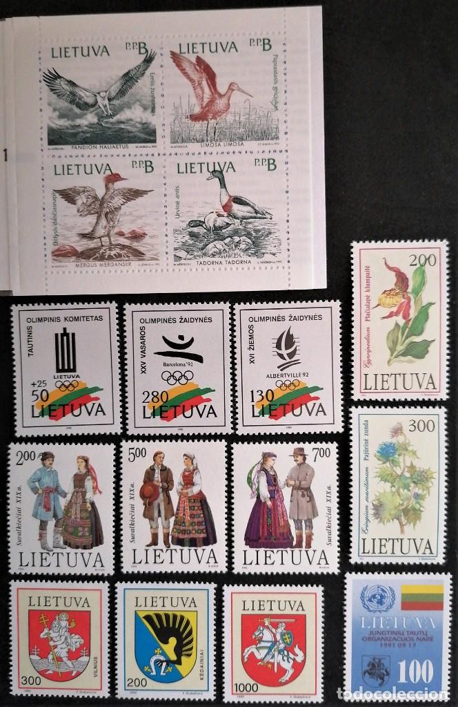 Sellos: LITUANIA 1992 - A&Ntilde;O COMPLETO . - Foto 1