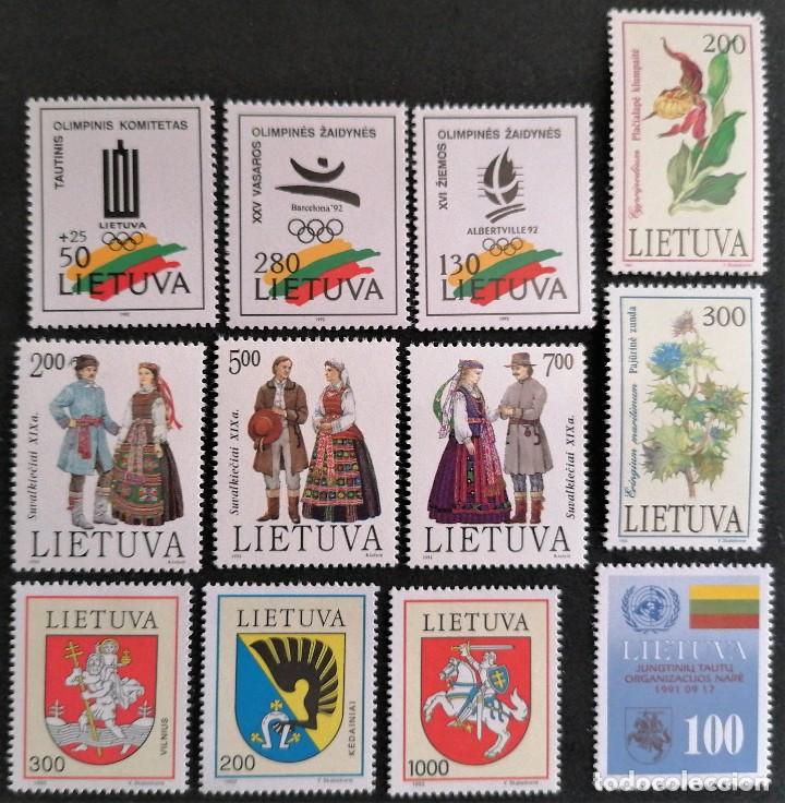 Sellos: LITUANIA 1992 - A&Ntilde;O COMPLETO . - Foto 2