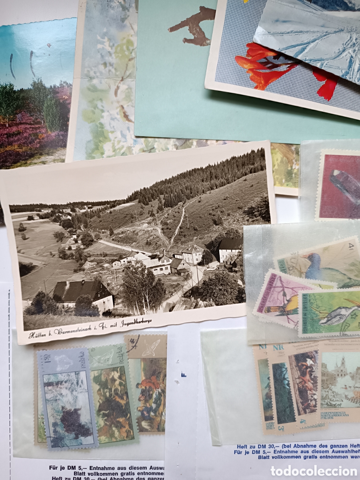 Sellos: Conjunto de 7 postales y varias series tem&aacute;ticas de sellos - Foto 2