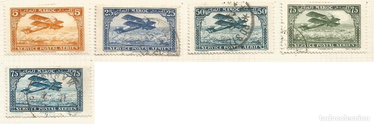 Sellos: MARRUECOS - 1922 - SERVICIO POSTAL A&Eacute;REO - SERIE COMPLETA - Foto 1