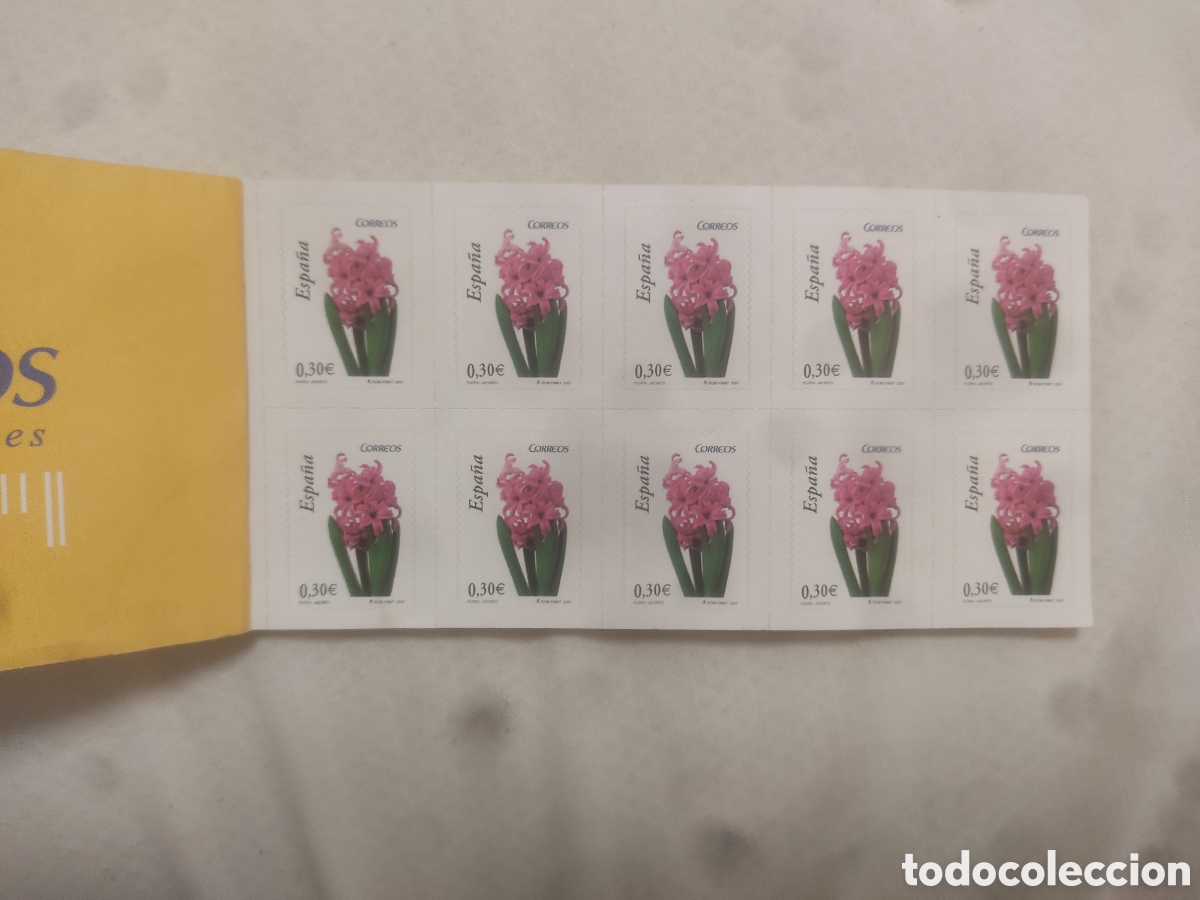 Sellos: Tal&oacute;n de 100 sellos. flora : jacinto - Foto 2