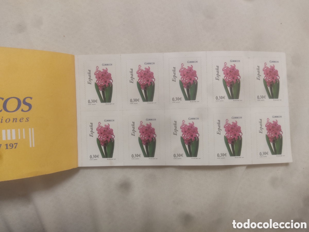 Sellos: Tal&oacute;n de 100 sellos. flora : jacinto - Foto 4