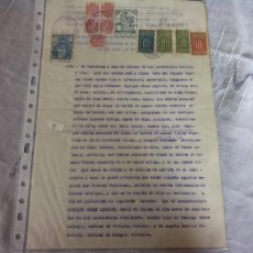 Sellos: GUERRA CIVIL DOCUMENTO FILATELICO BARCELONA AÑO 1938 , VIÑETAS DE GENERALITAT Y POLIZAS ,