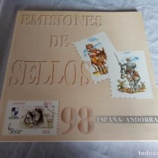 Sellos: LIBRO DE CORREOS EMISIONES SELLOS ESPAÑA- ANDORRA AÑO 1998 COMPLETO CON TODOS LOS SELLOS , NUEVO