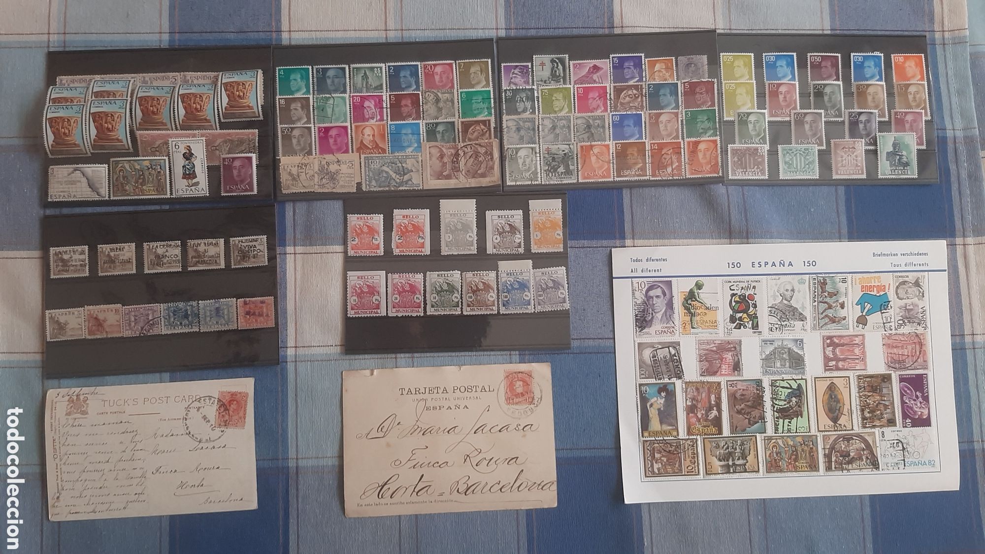 Sellos: (ESPA&Ntilde;A) LOTE DE SELLOS Y POSTALES - Foto 1