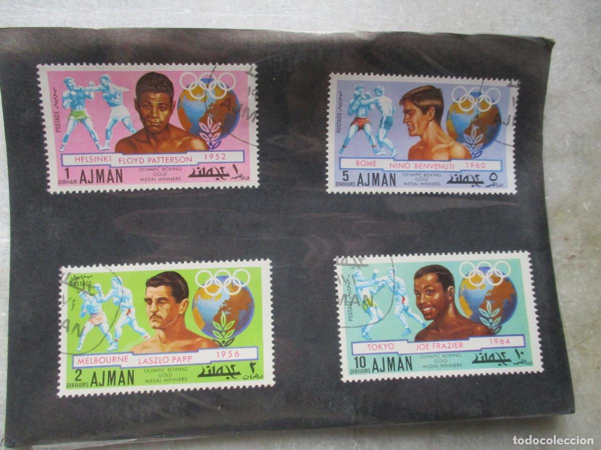 Sellos: 4 SELLOS DE: AJMAN, BOXEADORES.. - Foto 1