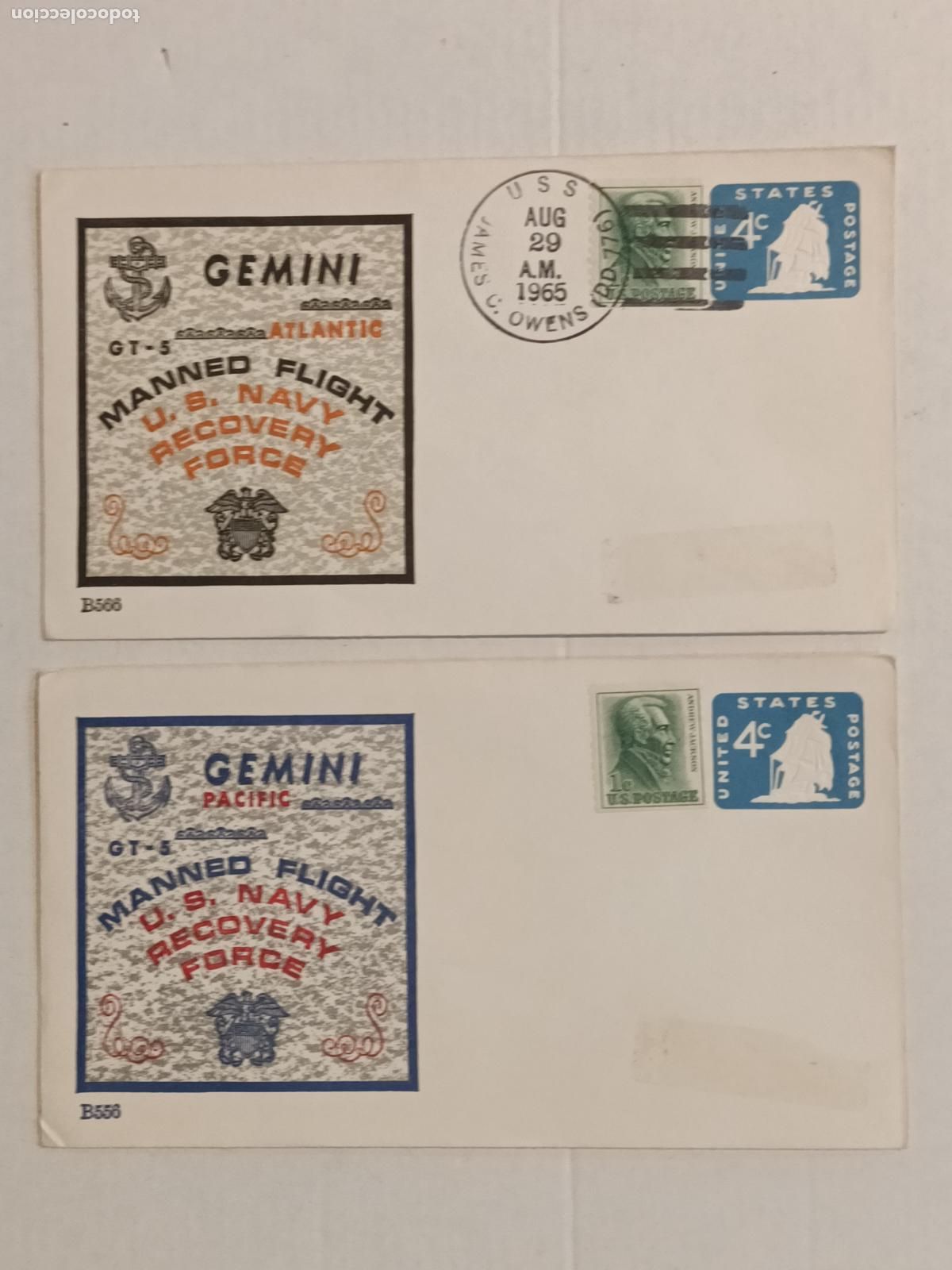 Sellos: PROYECTO G&Eacute;MINIS CARRERA DEL ESPACIO 1965-1966 - Foto 2