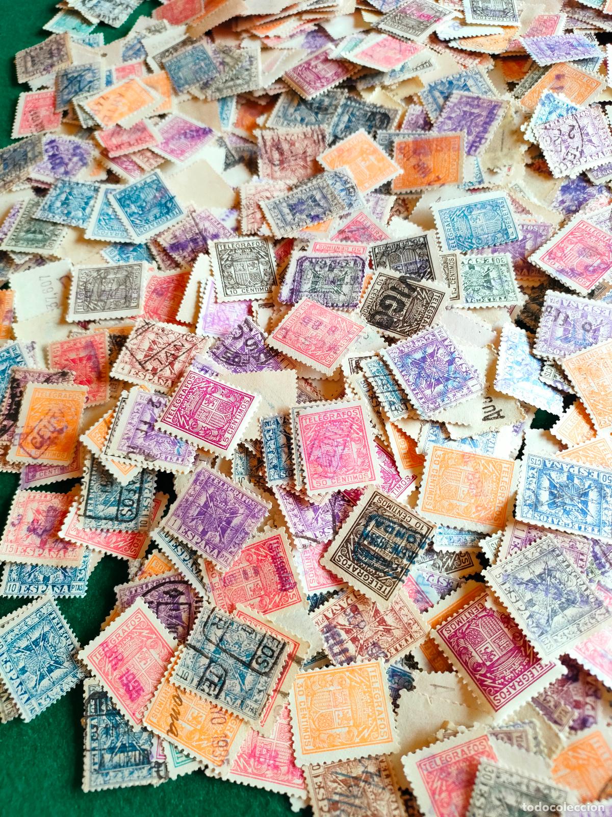 Sellos: LOTE 2000 SELLOS DE TELEGRAFOS - Foto 2