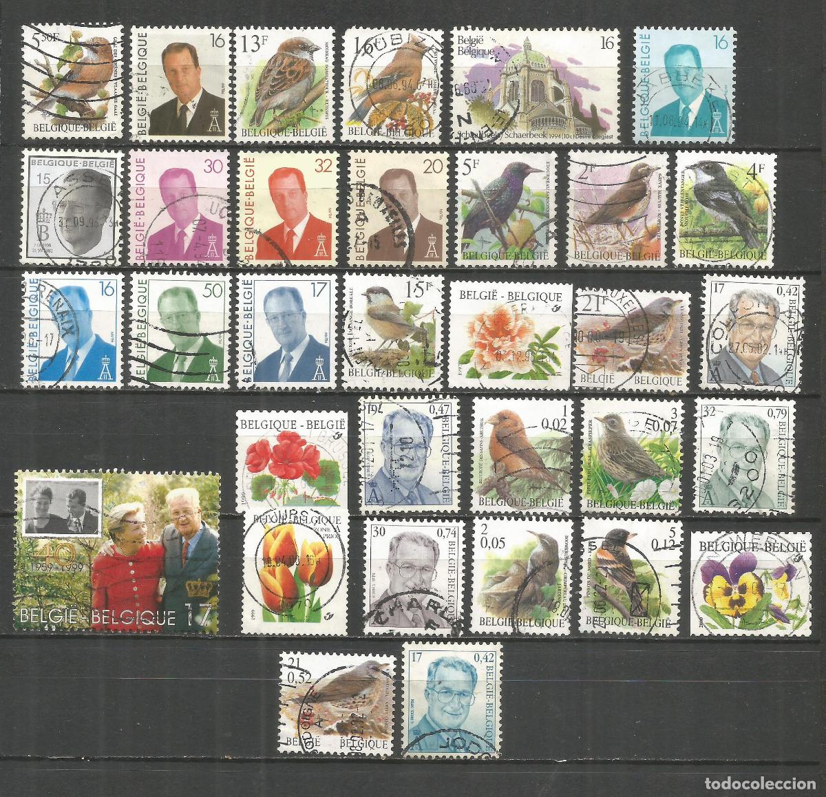 Sellos: BELGICA CONJUNTO DE SELLOS USADOS DE LOS A&Ntilde;OS 1993-2000