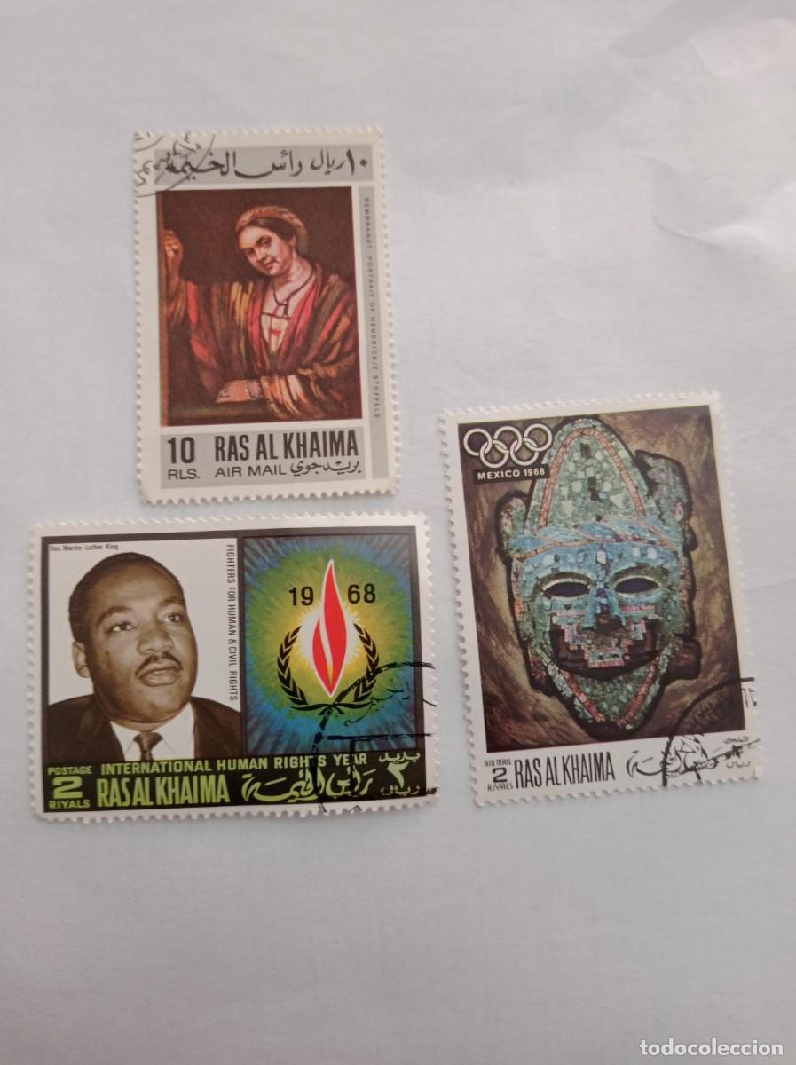 Sellos: lote de 3 sellos de Ras al Khaima - Foto 1