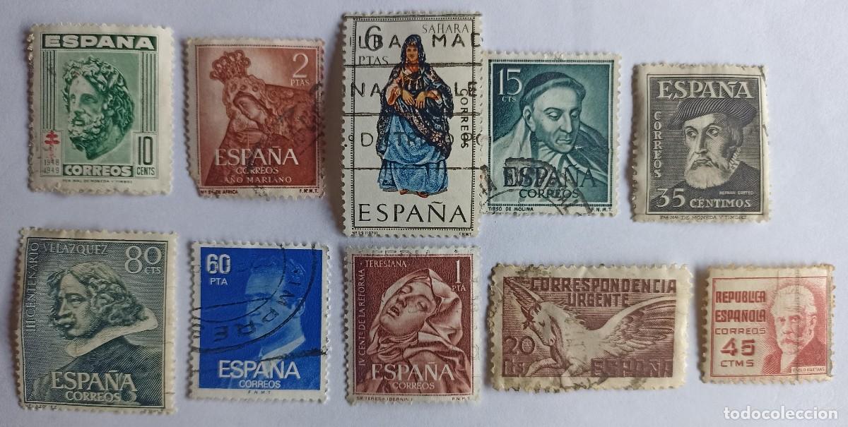 Sellos: Lote 10 sellos de Espa&ntilde;a D - Foto 1