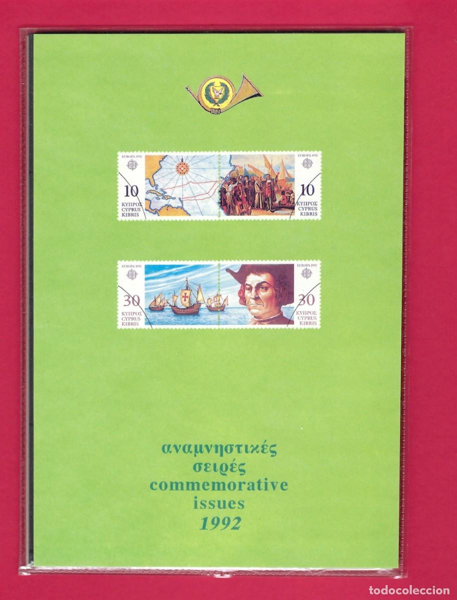 Sellos: Chipre. A&ntilde;o 1992. Carpeta oficial. - Foto 3