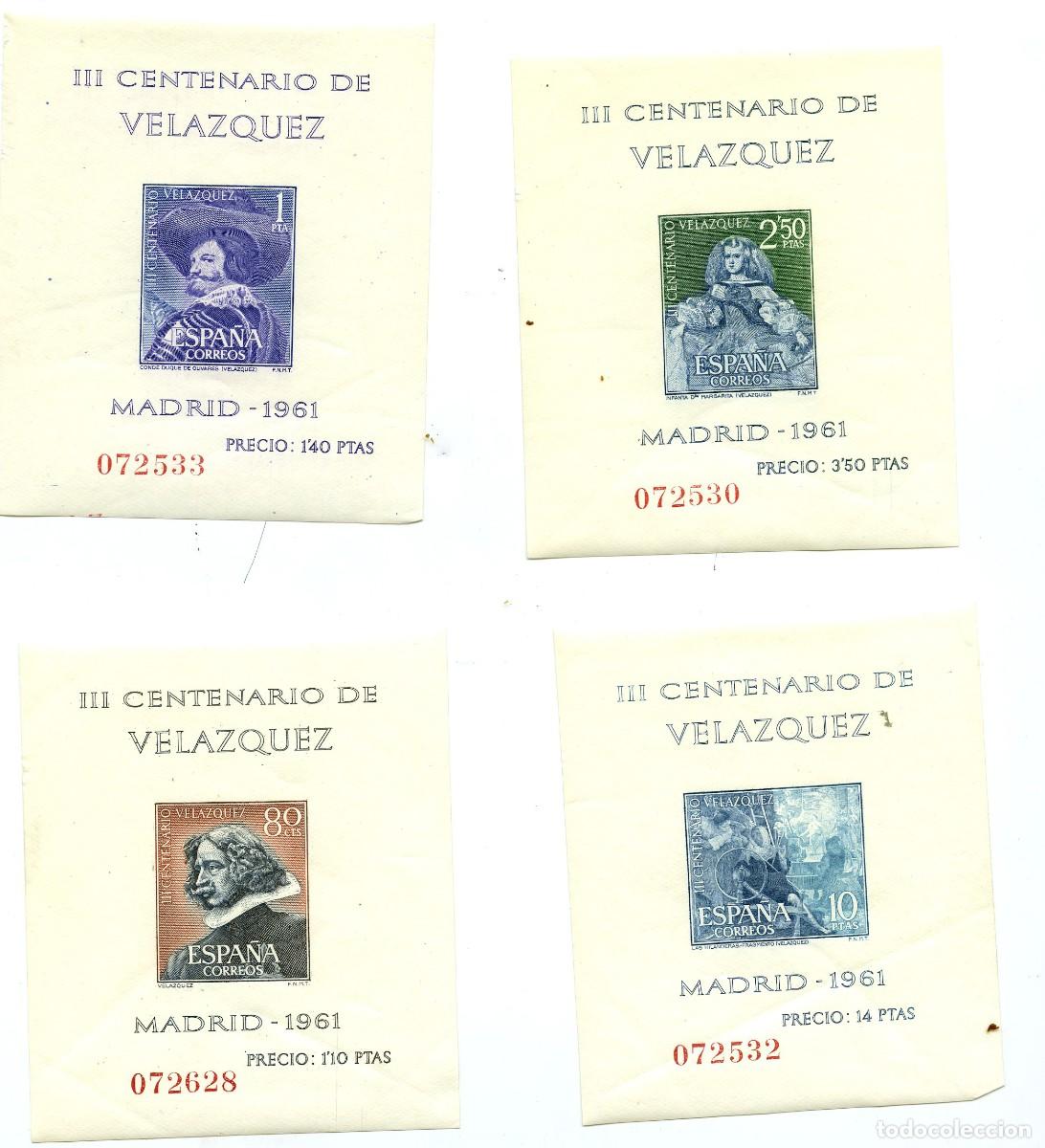 Sellos: Centenario de Vel&aacute;zquez 4 Sellos 1.961 - Foto 1