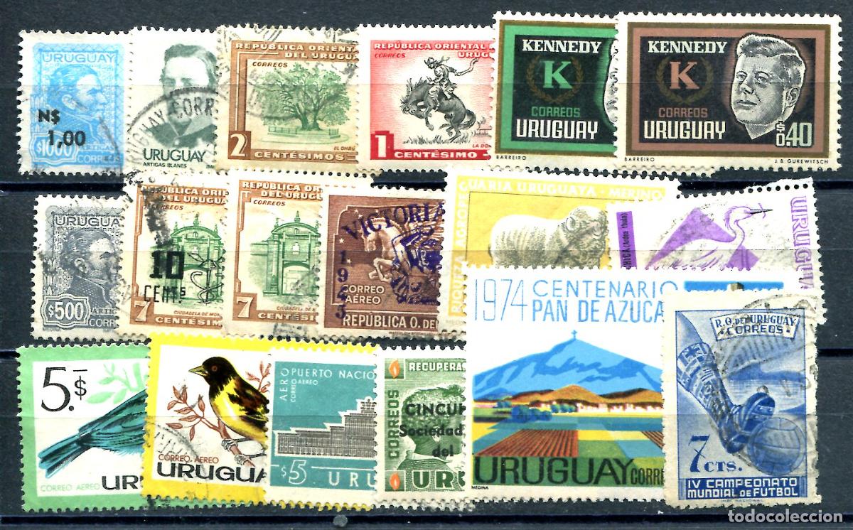 Sellos: 18 sellos diferentes de Uruguay - Foto 1