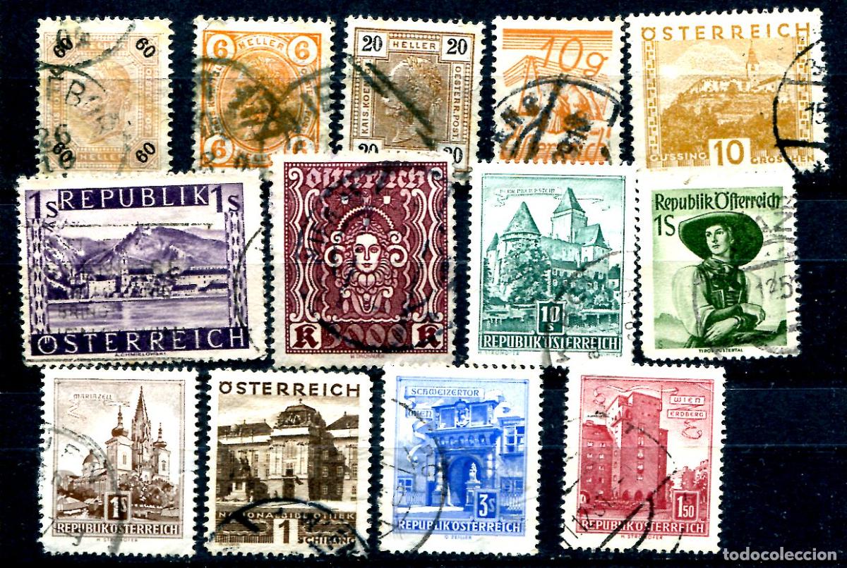 Sellos: 13 sellos diferentes del Austria - Foto 1